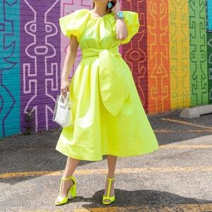 Christopher John Rogers x Target Vibrant Yellow Puff Sleeve Dress